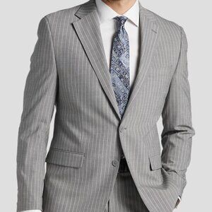 (3-Piece) Michael Strahan Grey Pinstripe Suit, Vest and Pants 42L